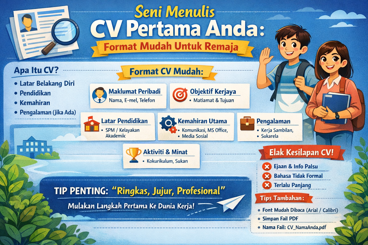 Seni Menulis CV Pertama Anda Format Mudah Untuk Remaja