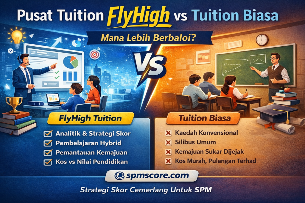 Perbandingan: Pusat Tuition FlyHigh vs Tuition Biasa 