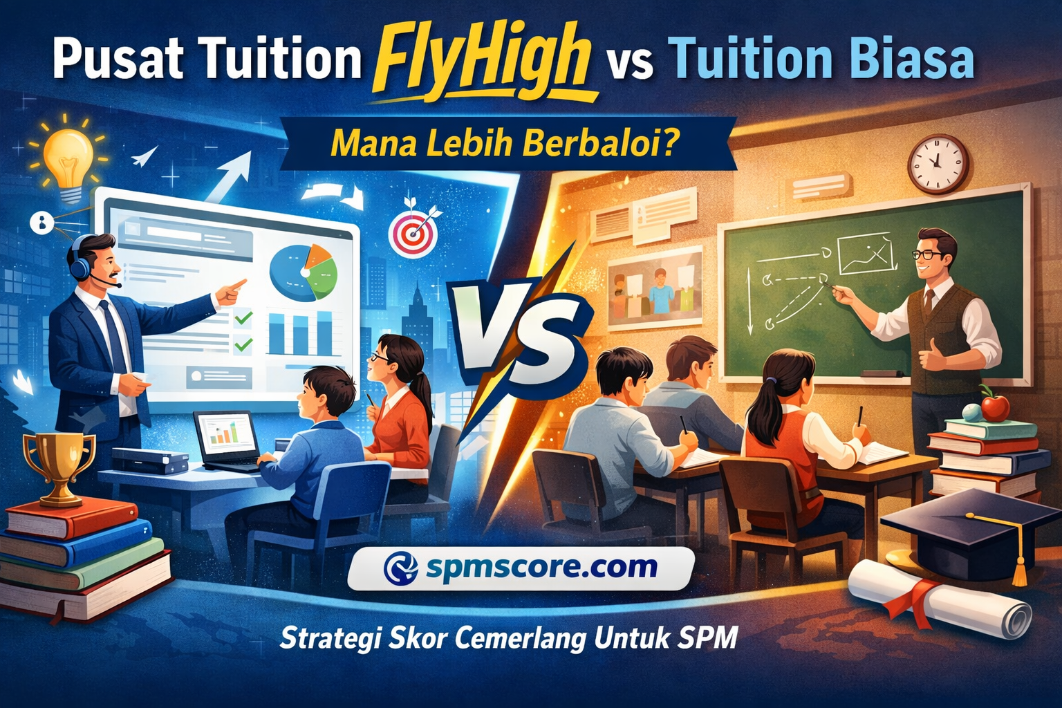 Perbandingan: Pusat Tuition FlyHigh vs Tuition Biasa