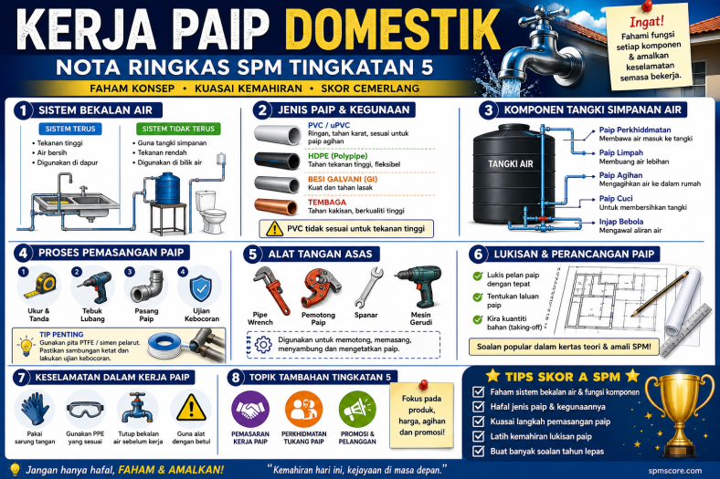 Nota Ringkas Kerja Paip Domestik (SPM Tingkatan 5)